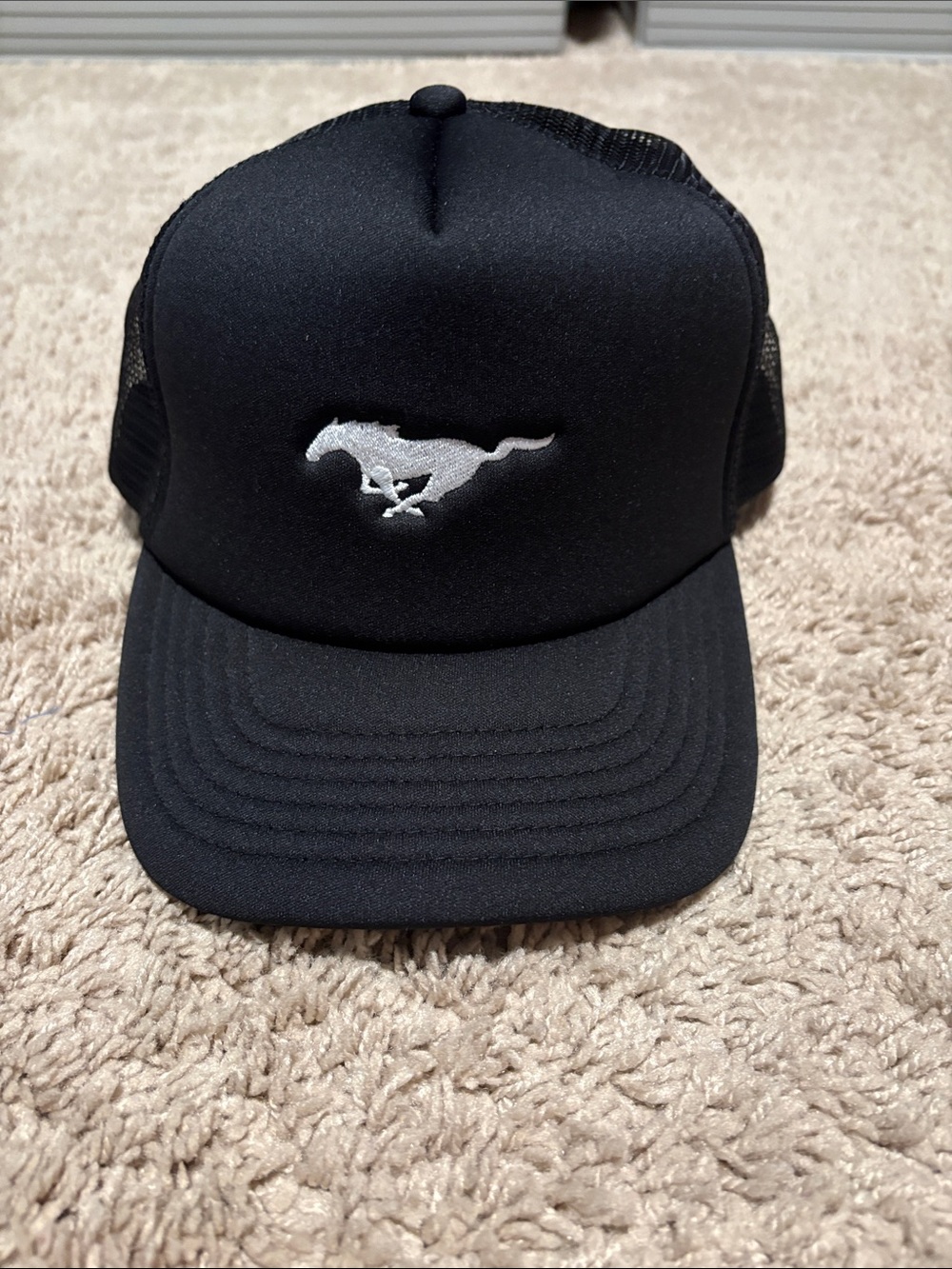 Black Ford mustang Trucker Hat